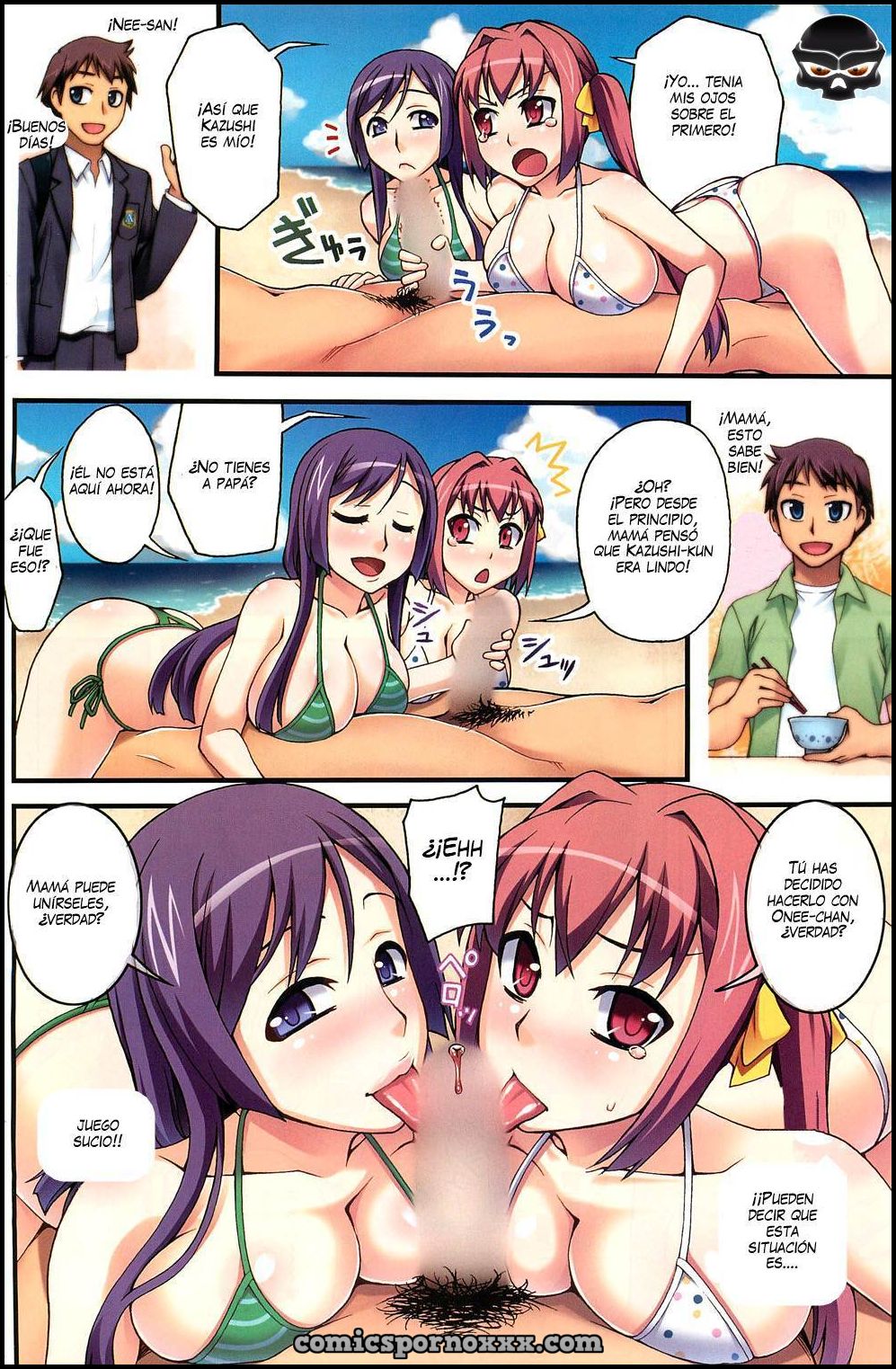 Madrastra y Hermanastros (Sexo Incesto en la Playa con Náufragos)  - Imagen 4  - Comics Porno - Hentai Manga - Cartoon XXX