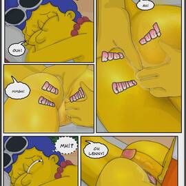 Comics Porno - Lenny Leonard se Culea a Marge Simpson en la Playa - 7