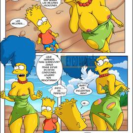 Hentai - Marge y Bart Simpson Culean en una Isla Paraiso - 5