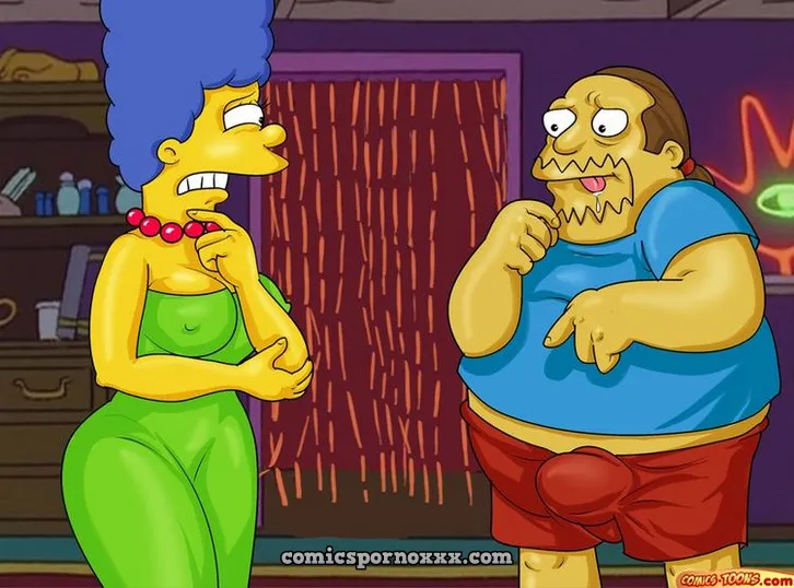 Homero y Marge Simpson Trio Porno con el Nerd de las Historietas - Página 1