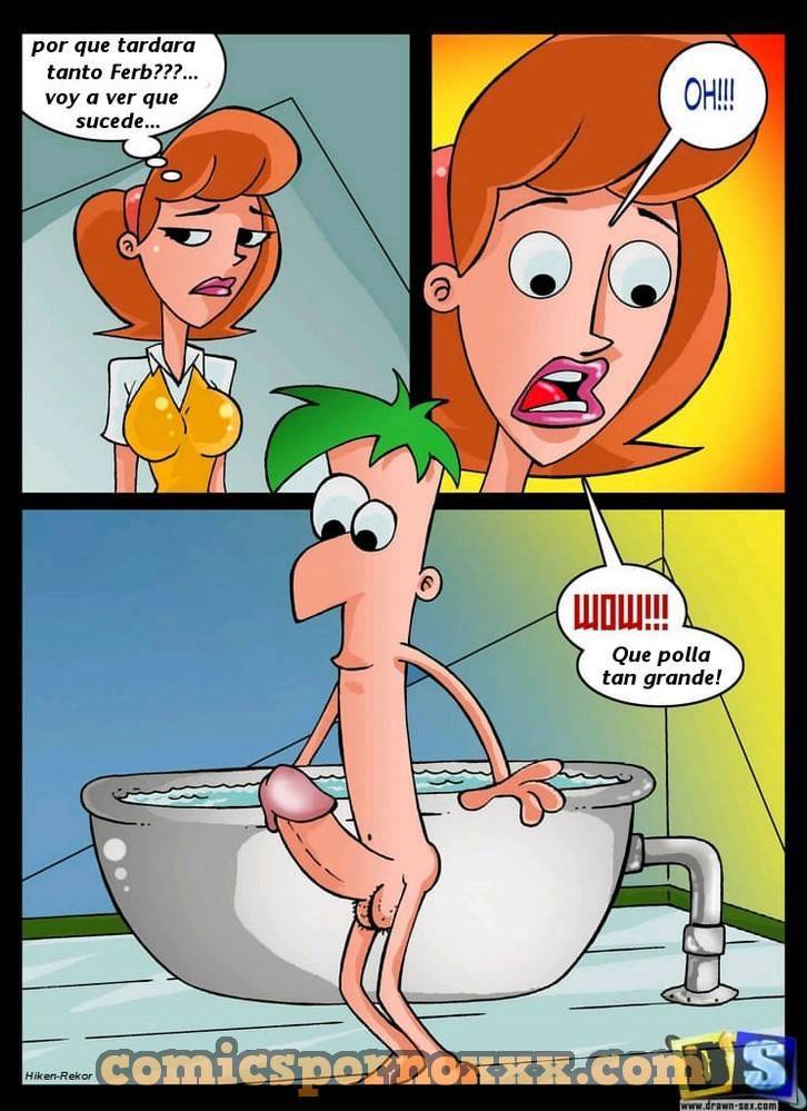 Phineas y Ferb Culean a su Mama en el Baño 1