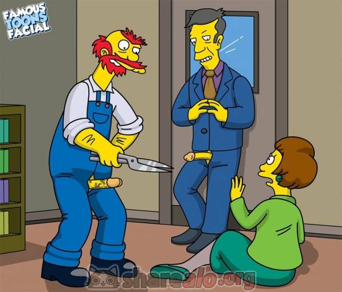 El Jardinero Willie y Skinner Follando a Edna Krabappel 1