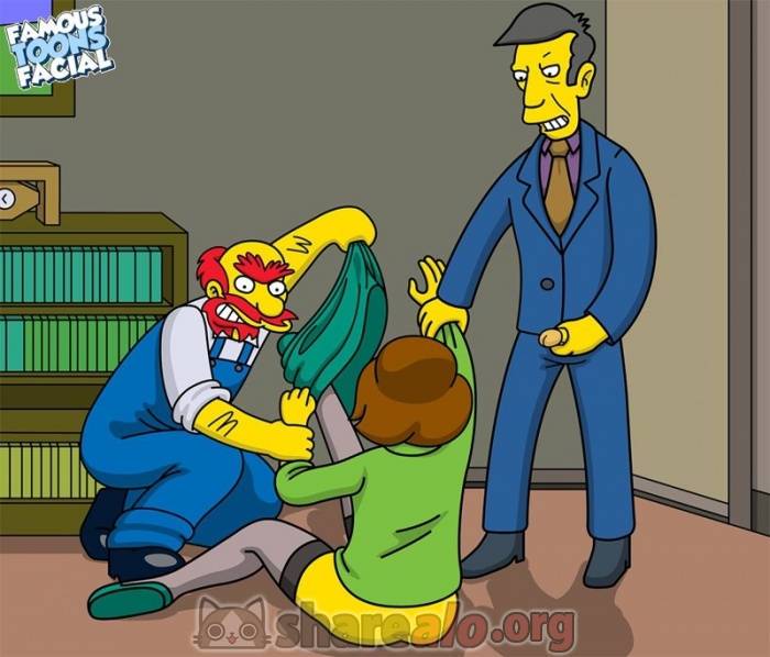 El Jardinero Willie y Skinner Follando a Edna Krabappel 2