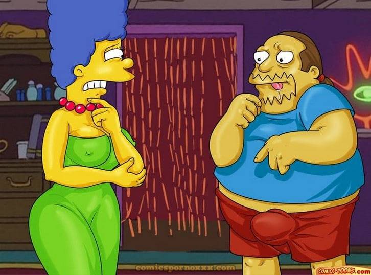 Homero y Marge Simpson Trio Porno con el Nerd de las Historietas 1