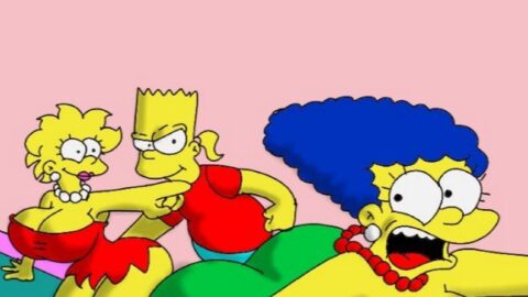 Marge y Lisa Simpson Versión Tetonas Folladas por Bart