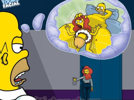 Homero Simpson Follando con su Asistente Margo