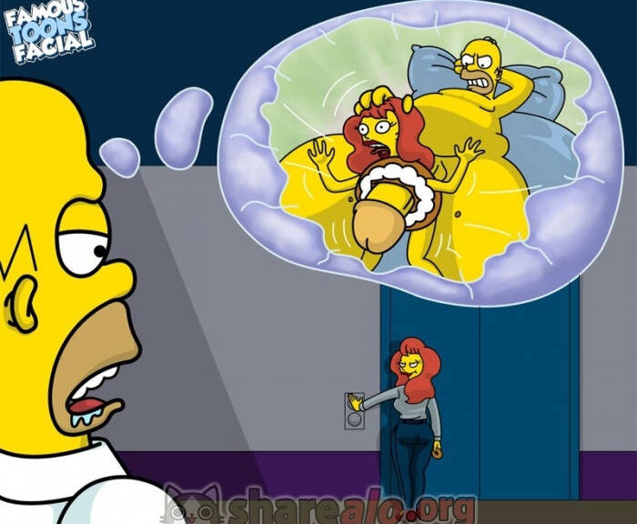 Homero Simpson Follando con su Asistente Margo