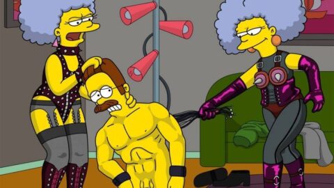 Patty y Selma Bouvier Violan a Ned Flanders