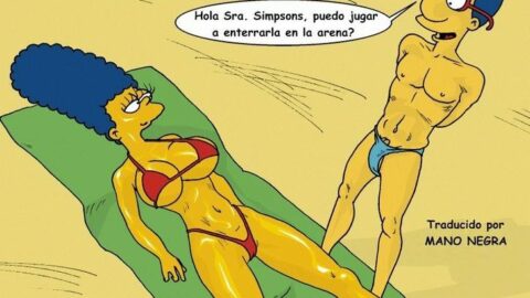 En la Playa con Marge (Milhouse Penetra a Marge Simpson)