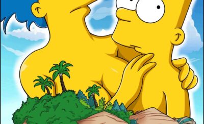 Marge y Bart Simpson Culean en una Isla Paraiso