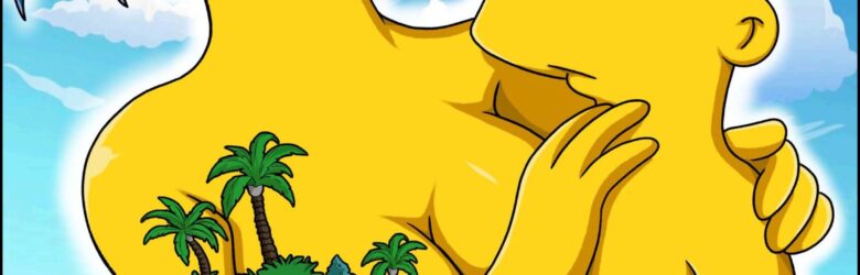 Marge y Bart Simpson Culean en una Isla Paraiso