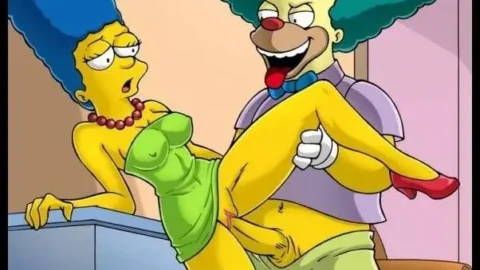 Krusty Follandose a Marge Simpson