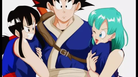 Bulma y Chichi Saludan a Goku con gran Alegría