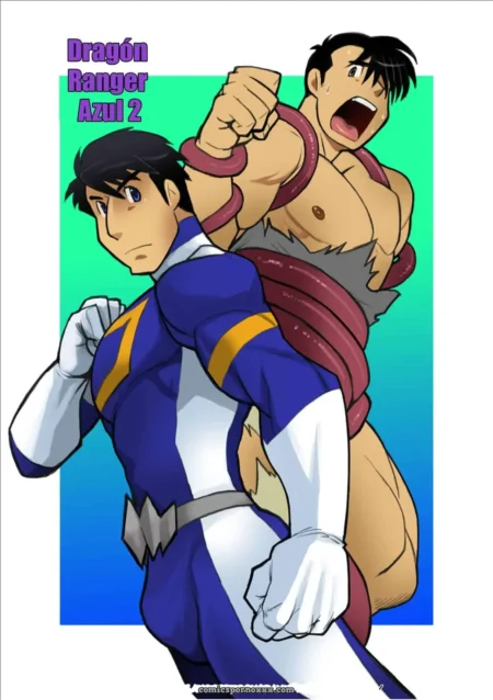 Azul 2 y Dragón Ranger se enfrentan en una batalla épica. +18 nsfw