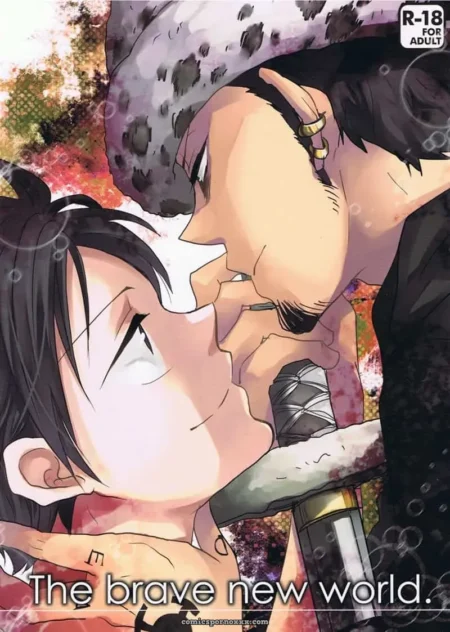 Un hombre y una mujer se besan en un bosque con hojas rojas. El hombre tiene una camisa negra y una corbata blanca. La mujer tiene una camisa roja y una falda negra. El hombre tiene una anilla en el dedo. +18 nsfw