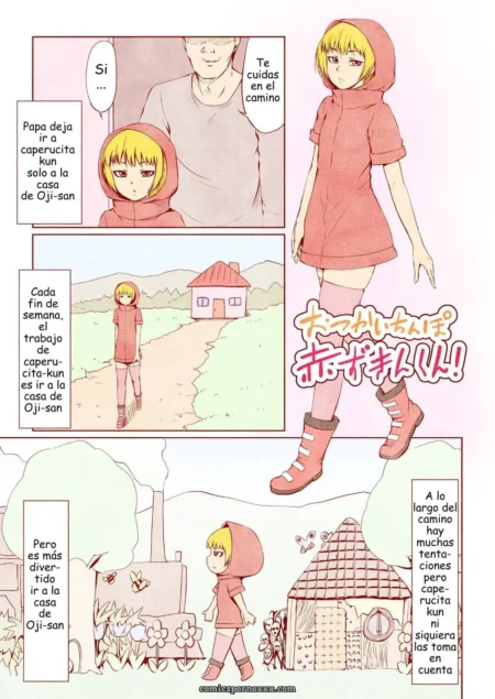 Una mujer con un abrigo rojo camina por una calle con edificios al fondo. +18 nsfw