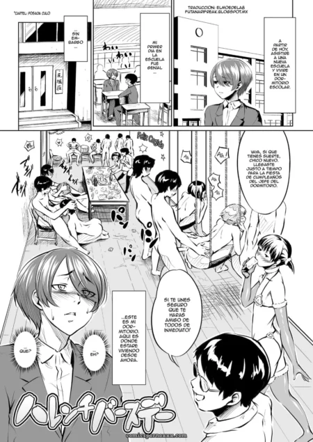 El manga muestra a una escena de un bar donde varios personajes están sentados y hablando, mientras otros se levantan y caminan por el lugar. +18 nsfw