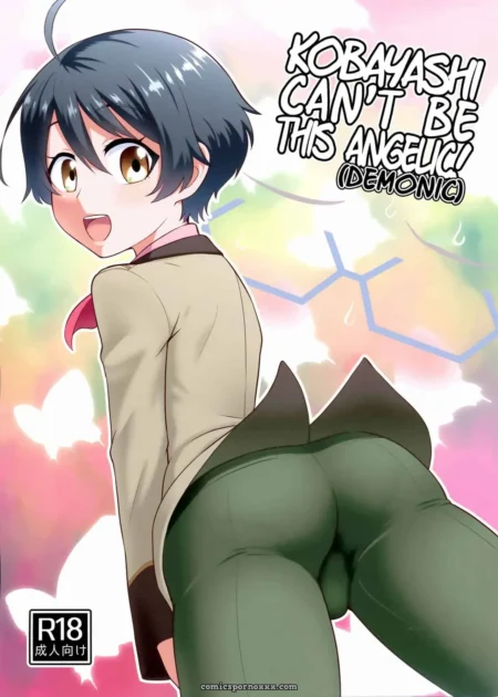 Una imagen de un anime muestra a una mujer con el trasero al aire, vestida con pantalones verdes y una blazer. +18 nsfw