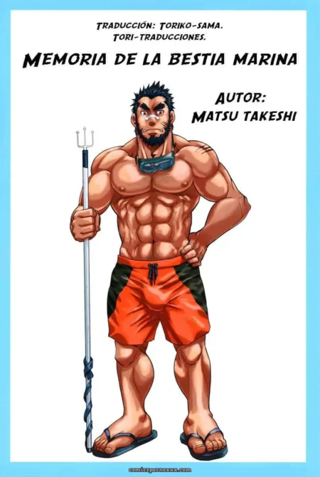 Hombre musculoso con barba, pantalones cortos, sandalias, tenso y guante. +18 nsfw