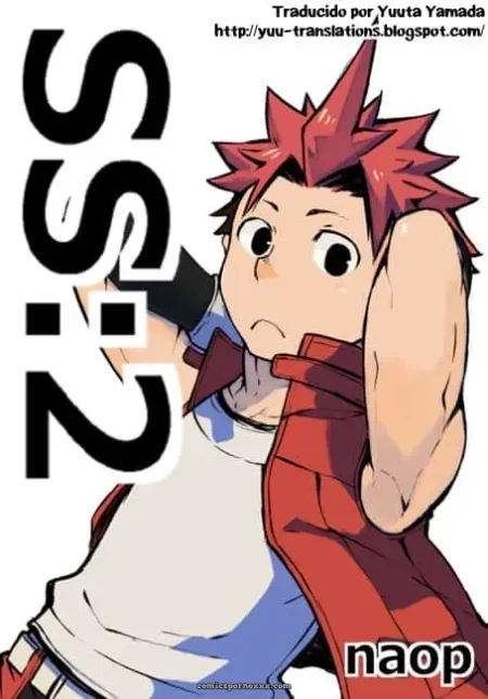 Un chico con cabello rojo y una camisa blanca se abraza a otro chico con una camisa roja. +18 nsfw