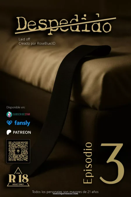 Corbata negra atando muñecas en sofá marrón durante despedida sexual explícita Episodio 3 RoseBlue3D 18+ +18 nsfw