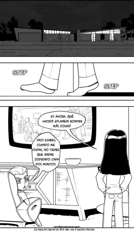 Mujer de pie con falda corta ordena a mujer sentada que le chupe el clítoris controlando movimientos con mano en cabeza