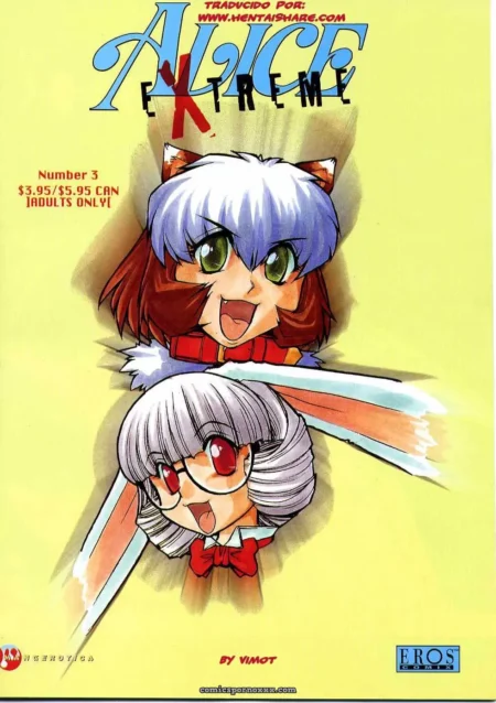 Chicas antropomórficas con orejas de gato, ojos verdes y rojos, lazos rojos y escenas sexuales explícitas en Alice Extreme 3 para adultos