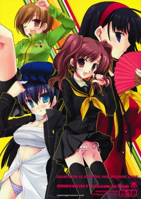 Ariko Youichi y Miyasu Risa con faldas cortas, pechos al aire y panties visibles, posando con abanicos y miradas sexys