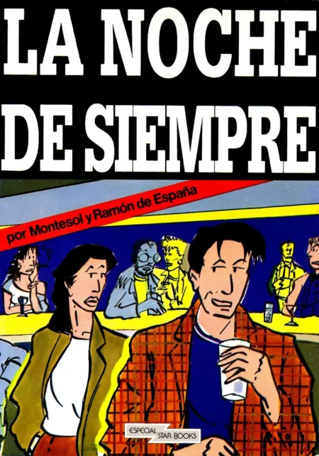 Portada de La Noche De Siempre con ilustraciones de personas bebiendo en un bar.
