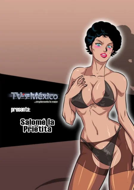 Salomé La Prietita con bikini negro diminuto que resalta sus pechos grandes y tanga transparente dejando ver su vagina.