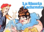 Mujer rubia en lencería rosa siendo sometida por mujer mayor con boina y cigarrillo en portada de Betty & Gay 7.