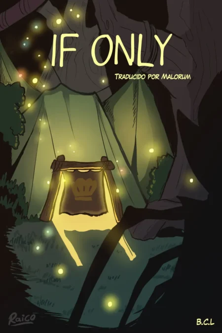 Portada de If Only con una tienda de campaña iluminada en un bosque nocturno rodeada de luciérnagas.