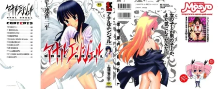 Portada de Anal Angel con chica anime de cabello negro y alas blancas junto a mujer pelirroja desnuda de espaldas.