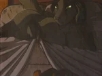 Dos zorros antropomórficos en una cama con sábanas bajas en una escena erótica de comportamiento sexual peligroso.