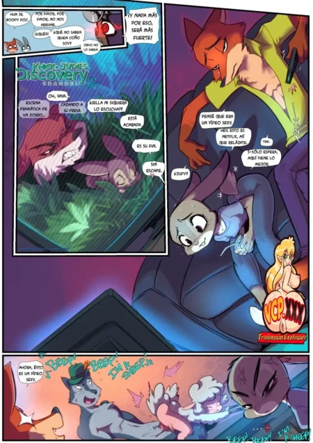 Cómic erótico de animales antropomórficos con escenas de sexo explícito y penetración anal entre zorros y ovejas.