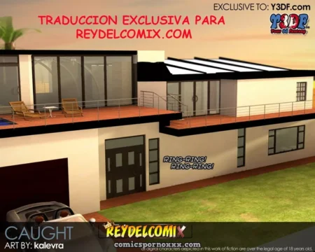 Casa moderna blanca con terraza y piscina bajo un cielo anaranecido al atardecer.