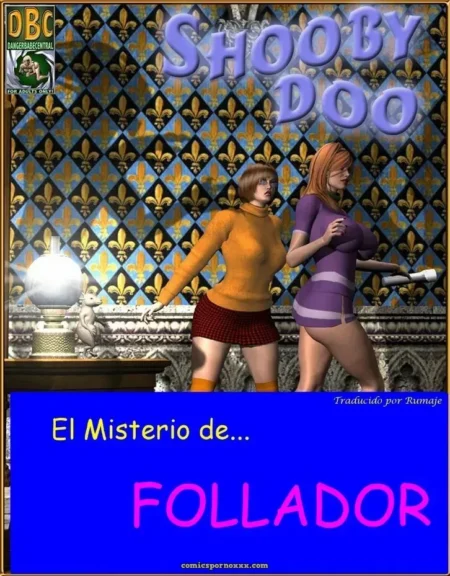 Velma y Daphne posan con ropa ajustada y pechos prominentes en la portada de Shooby Doo El Misterio del Follador.