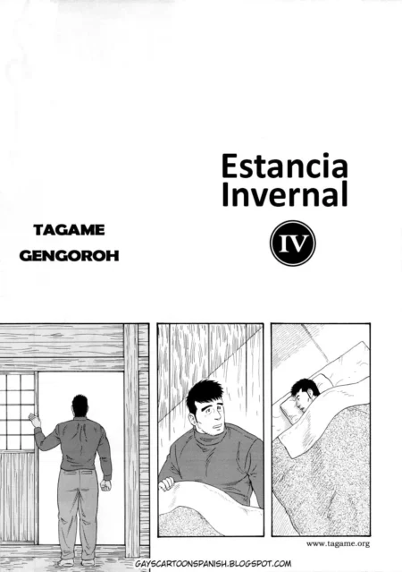 Portada de manga Bara Estancia Invernal IV de Tagame Gengoroh con hombres musculosos en una habitación japonesa.