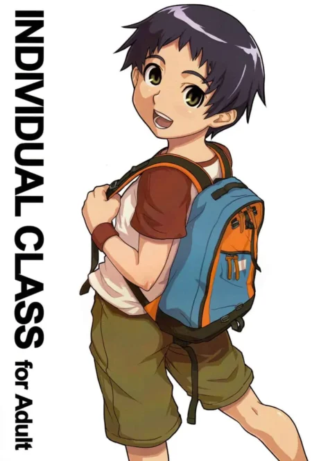 Shota con mochila, camiseta corta y shorts verdes para Individual Class de U-hi.