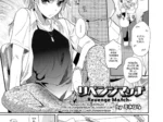 Página de manga Revenge Match con una joven mujer entregando condones a un chico mientras otras se burlan sexualmente.