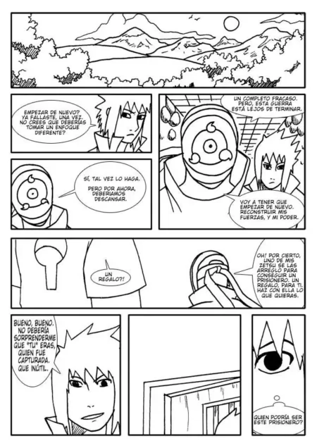 Páginas de manga de Reconstruyendo El Clan con Orochimaru planeando el uso sexual de una prisionera capturada.