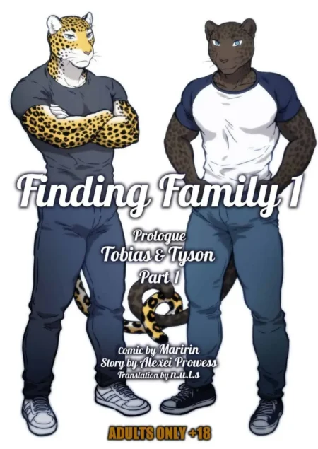 Dos leopardos antropomorfos musculosos, Tobias y Tyson, posan eróticos con ropa ajustada en Finding Family Vol.1.
