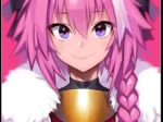 Retrato sexual de Astolfo con cabello rosa, trenza larga, capa blanca y armadura roja sobre cuerpo trap feminizado.