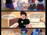 Steven abraza a Lapis Lazuli, quien luego se desviste frente a él exponiendo sus pechos y vagina azul.