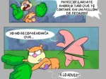 Cómic donde Arenita corta el pene de Patricio en pedazos tras su propuesta sexual explícita.