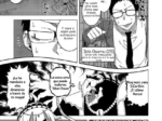 Página de manga con un hombre oficinista siendo transportado a un mundo fantástico por una elfa demonio erótica.