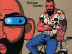 Portada de cómic con hombre barbudo en bicicleta y primer plano de rostro con gafas, sugiriendo encuentros sexuales modernos.