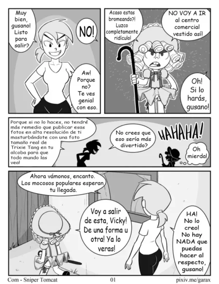 Chica obliga a un joven a vestir de sirvienta mediante chantaje con fotos sexuales explícitas.