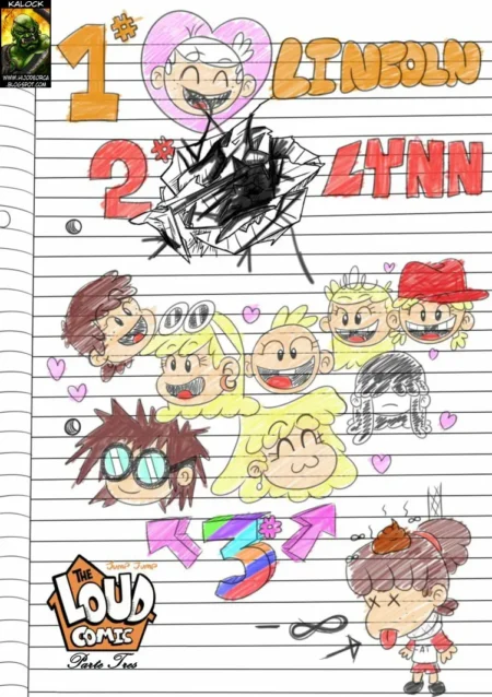 Dibujo fanart de The Loud House con personajes en situaciones sexuales explícitas y fetiches scatológicos.