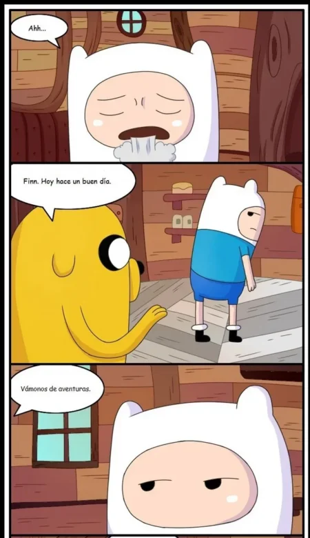Jake y Finn despiertan excitados para tener sexo anal y oral en su casa de árbol.